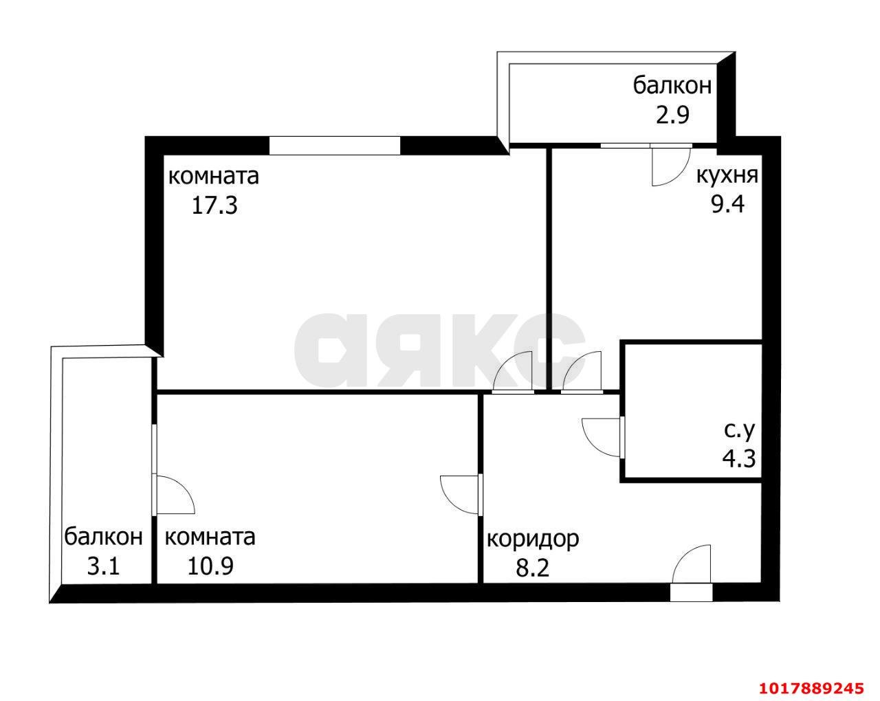 Фото №2: 2-комнатная квартира <span class="whitespace-nowrap">56 м²</span>, <span class="whitespace-nowrap">2/9 эт.</span> - Краснодар, Прикубанский внутригородской округ, мкр. Музыкальный, ул. имени С.В. Рахманинова, 28