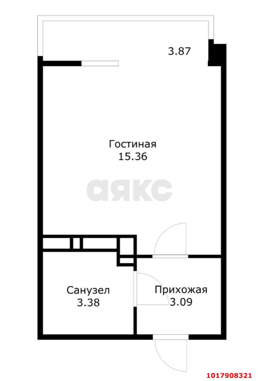 Фото №2: Студия <span class="whitespace-nowrap">25 м²</span>, <span class="whitespace-nowrap">8/9 эт.</span> - Краснодар, Прикубанский внутригородской округ, мкр. жилой комплекс Облака, ул. имени Генерала Корнилова, 9к2