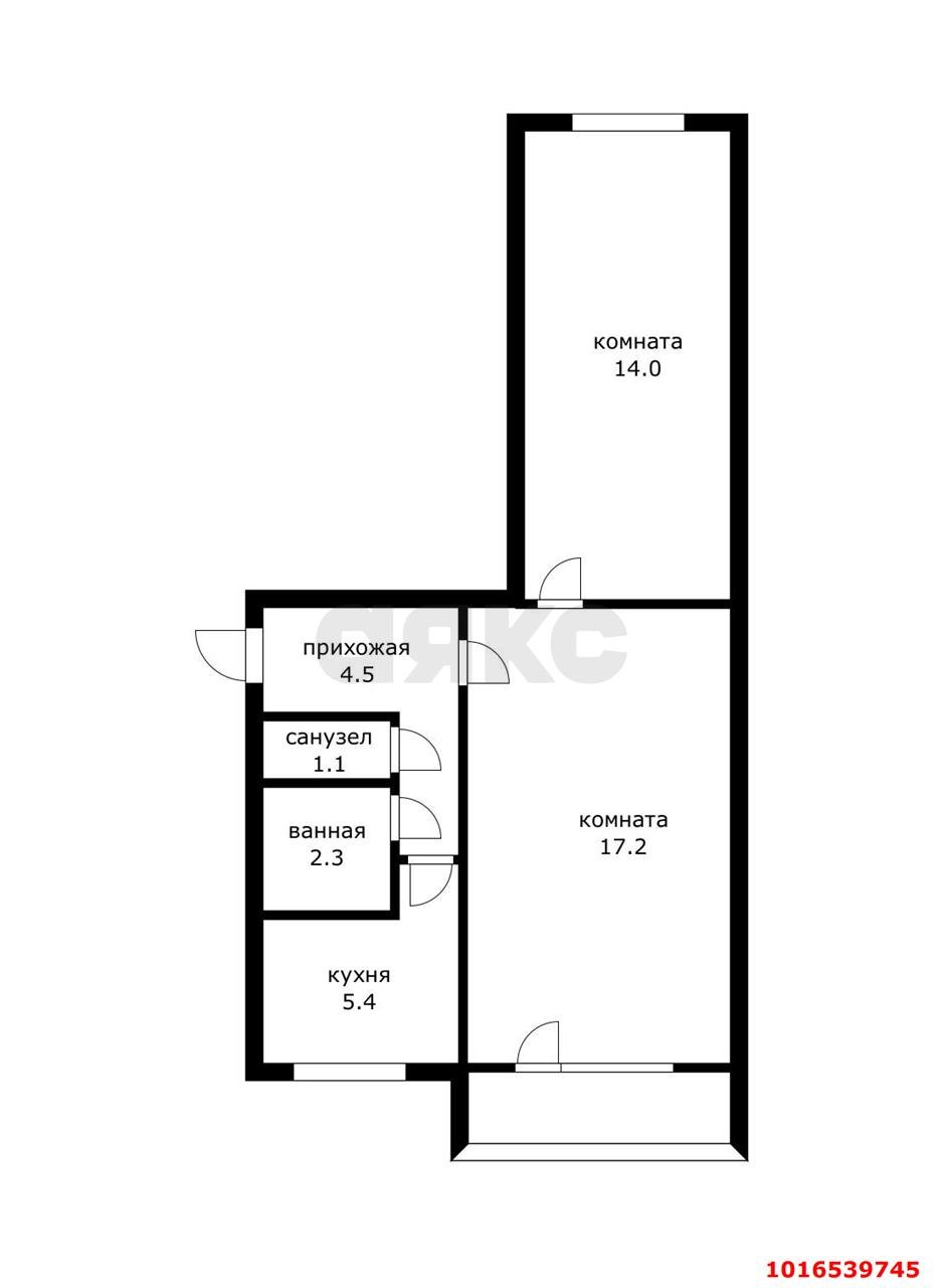Фото №12: 2-комнатная квартира <span class="whitespace-nowrap">45 м²</span>, <span class="whitespace-nowrap">4/5 эт.</span> - Краснодар, Прикубанский внутригородской округ, мкр. Фестивальный, ул. Яна Полуяна, 44