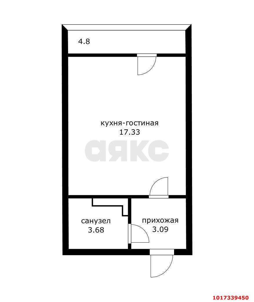 Фото №9: Студия <span class="whitespace-nowrap">28 м²</span>, <span class="whitespace-nowrap">11/24 эт.</span> - Краснодар, Прикубанский внутригородской округ, Россинского, мкр. жилой комплекс Титаны, б-р Адмирала Пустошкина, 11
