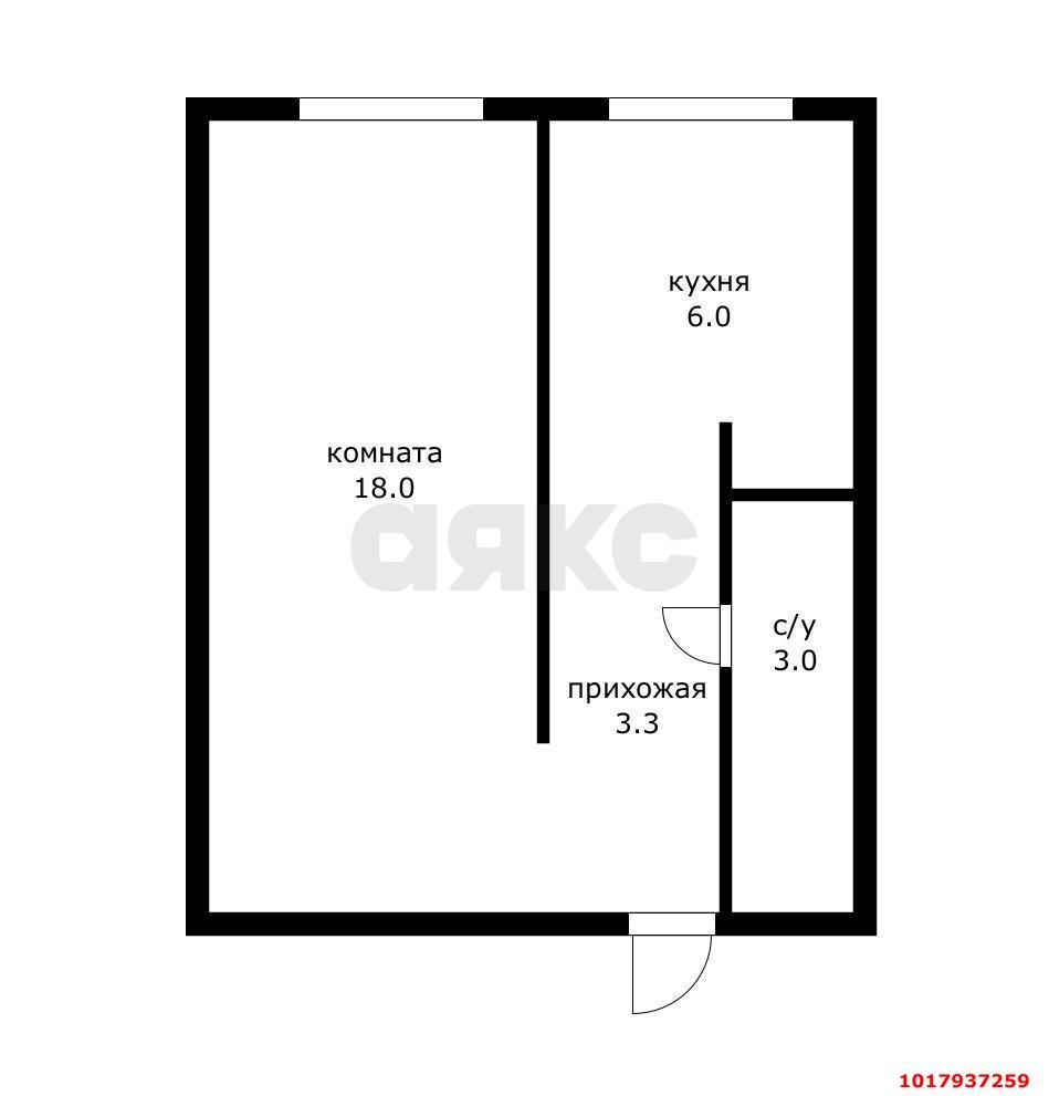 Фото №6: 1-комнатная квартира <span class="whitespace-nowrap">30 м²</span>, <span class="whitespace-nowrap">1/4 эт.</span> - Краснодар, Западный внутригородской округ, мкр. Фестивальный, ул. Парковая, 11