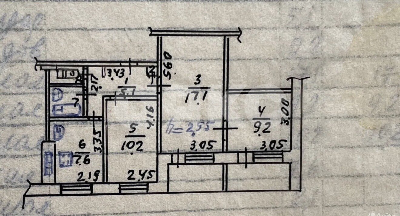 Фото №15: 3-комнатная квартира <span class="whitespace-nowrap">57 м²</span>, <span class="whitespace-nowrap">5/9 эт.</span> - Мариуполь, Левобережный, мкр. Азовский, пр-кт Победы, 112