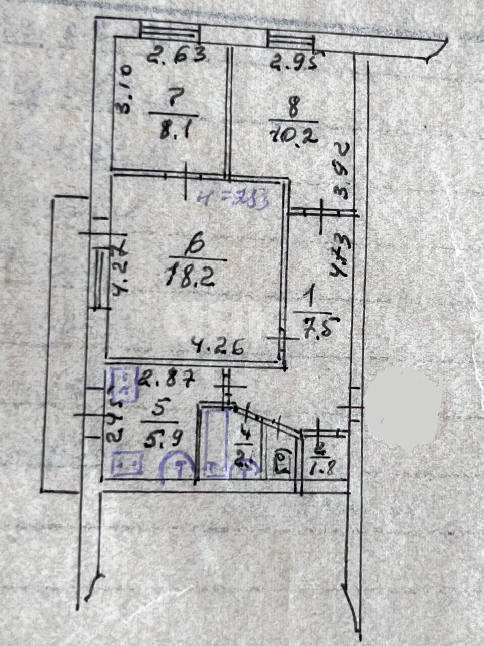Фото №10: 3-комнатная квартира <span class="whitespace-nowrap">55 м²</span>, <span class="whitespace-nowrap">5/9 эт.</span> - Мариуполь, р. Жовтневый, пр-кт Ленина, 133