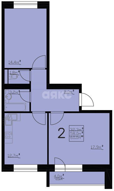 Фото №22: 2-комнатная квартира <span class="whitespace-nowrap">59 м²</span>, <span class="whitespace-nowrap">2/3 эт.</span> - Раменское, мкр. жилой комплекс Берёзовая Роща, ул. Берёзовая Роща, 10