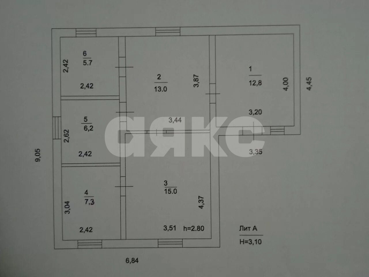 Фото №6: Дом <span class="whitespace-nowrap">60 м²</span> <span class="whitespace-nowrap">+ 6 сот.</span>, <span class="whitespace-nowrap">1 эт.</span> - Красносельский, ул. Гагарина, 8А