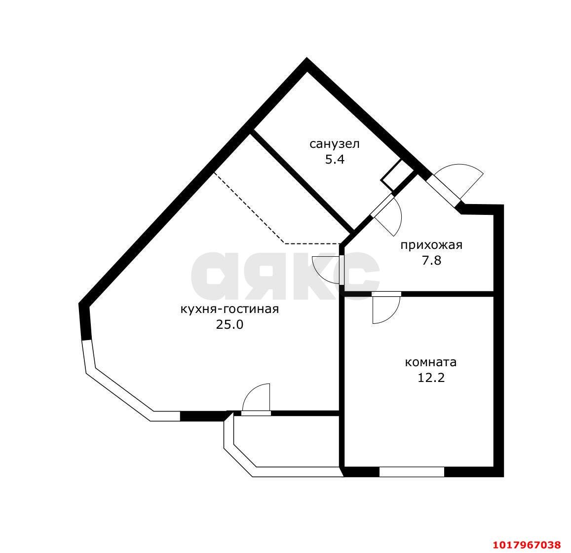 Фото №5: 1-комнатная квартира <span class="whitespace-nowrap">45 м²</span>, <span class="whitespace-nowrap">2/21 эт.</span> - Краснодар, Карасунский внутригородской округ, мкр. Почтовый, ул. Артезианская, 8