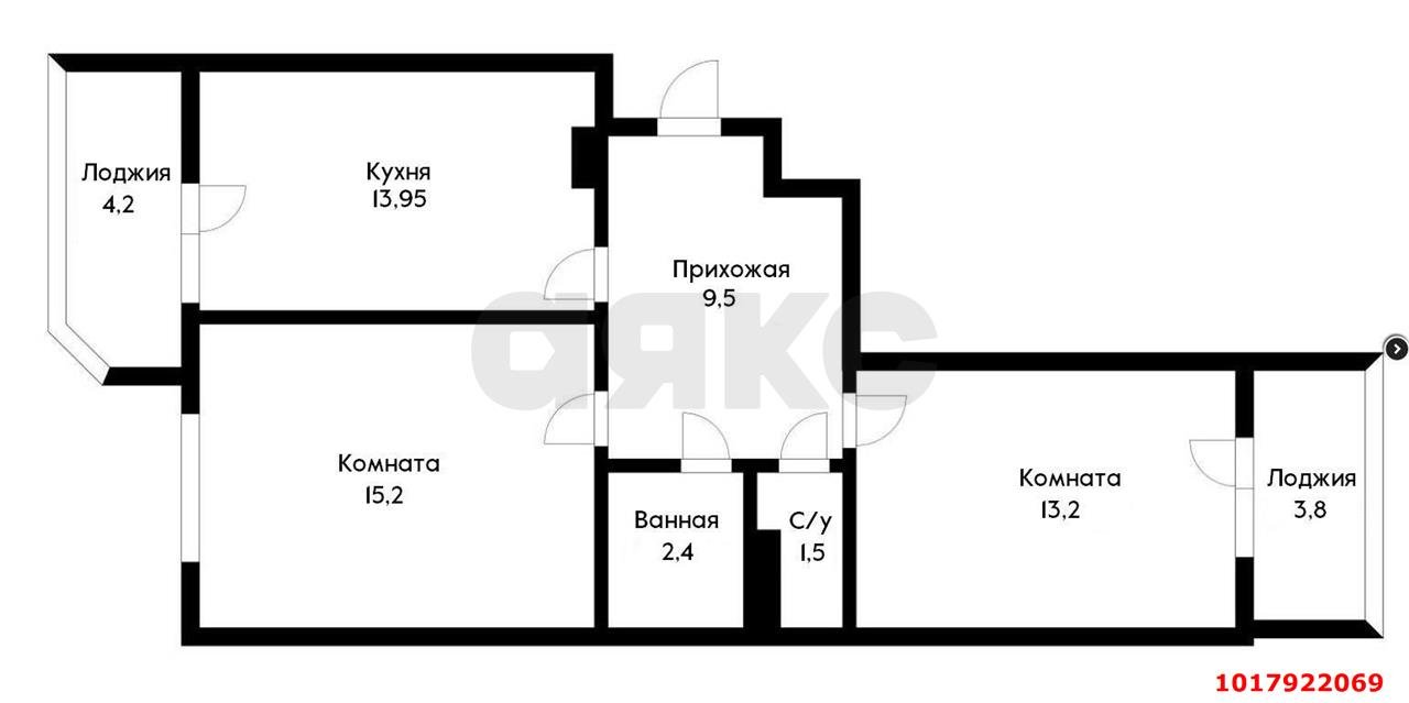 Фото №19: 2-комнатная квартира <span class="whitespace-nowrap">55 м²</span>, <span class="whitespace-nowrap">3/18 эт.</span> - Краснодар, Прикубанский внутригородской округ, Панорама, мкр. ЖК Керченский, ул. им. Героя Сарабеева В.И., 5