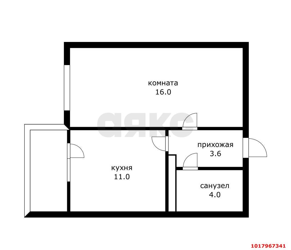 Фото №6: 1-комнатная квартира <span class="whitespace-nowrap">38 м²</span>, <span class="whitespace-nowrap">8/16 эт.</span> - Краснодар, Прикубанский внутригородской округ, мкр. Восточно-Кругликовский, ул. Черкасская, 137