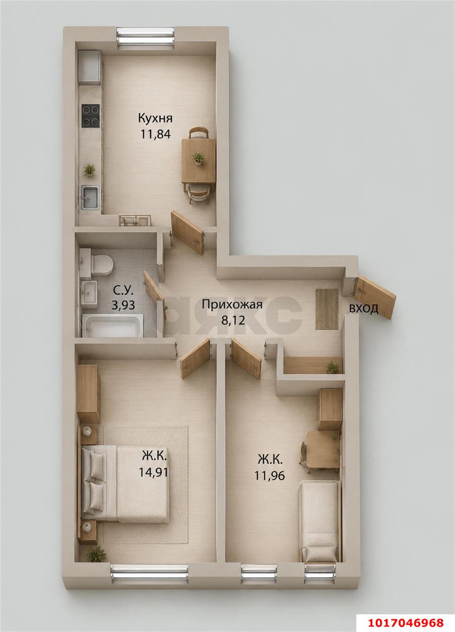 Фото №10: 2-комнатная квартира <span class="whitespace-nowrap">51 м²</span>, <span class="whitespace-nowrap">2/5 эт.</span> - Туапсе, ул. Клары Цеткин, 28