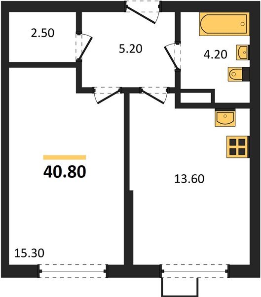 Фото №1: 1-комнатная квартира <span class="whitespace-nowrap">40 м²</span>, <span class="whitespace-nowrap">4/9 эт.</span> - Краснодар, Прикубанский внутригородской округ, мкр. Парк Победы