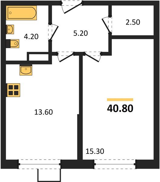 Фото №1: 1-комнатная квартира <span class="whitespace-nowrap">40 м²</span>, <span class="whitespace-nowrap">4/9 эт.</span> - Краснодар, Прикубанский внутригородской округ, мкр. Парк Победы