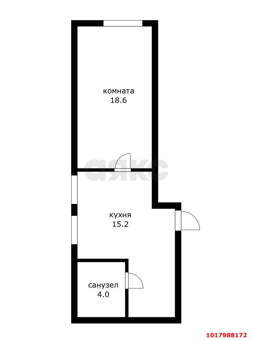 Фото №5: 1-комнатная квартира <span class="whitespace-nowrap">37 м²</span>, <span class="whitespace-nowrap">6/9 эт.</span> - Краснодар, Карасунский внутригородской округ, мкр. Комсомольский, ул. Уральская, 119