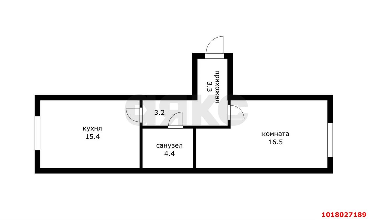 Фото №15: 1-комнатная квартира <span class="whitespace-nowrap">43 м²</span>, <span class="whitespace-nowrap">4/7 эт.</span> - Краснодар, Прикубанский внутригородской округ, Калинино, мкр. Завод Радиоизмерительных Приборов, пер. Ленинский, 15