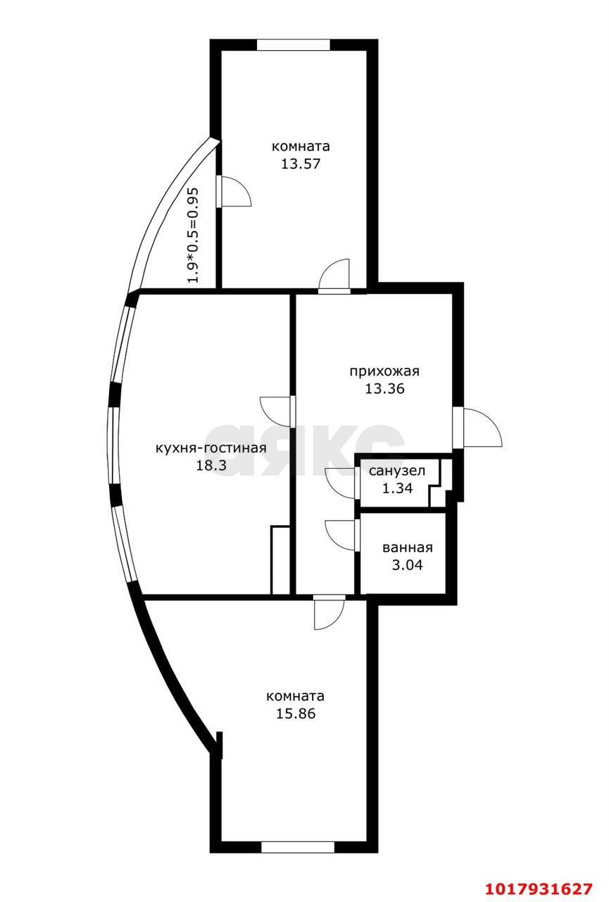 Фото №12: 2-комнатная квартира <span class="whitespace-nowrap">66 м²</span>, <span class="whitespace-nowrap">14/19 эт.</span> - Краснодар, Прикубанский внутригородской округ, имени Петра Метальникова, мкр. ЖК Лучший, ул. Ростовское шоссе, 30/7к3