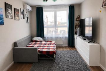 Фото №1: 1-комнатная квартира <span class="whitespace-nowrap">34 м²</span>, <span class="whitespace-nowrap">4/18 эт.</span> - Краснодар, мкр. ЖК Архитектор, ул. Наставников, 10