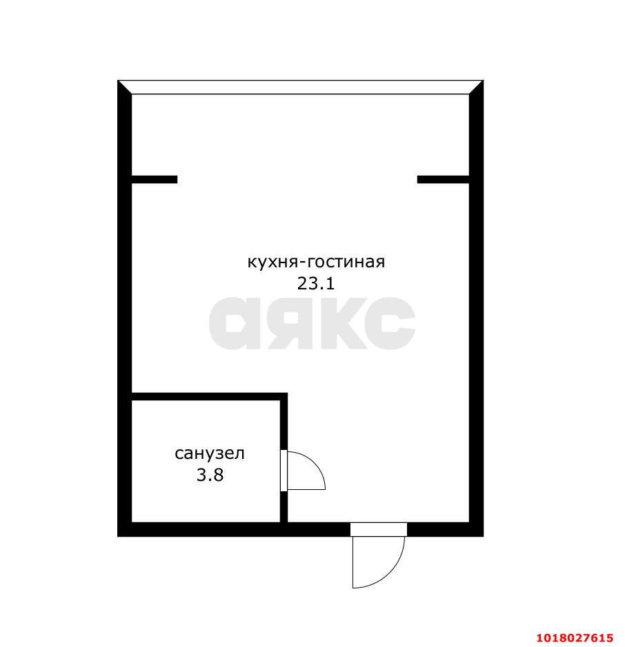 Фото №11: Студия <span class="whitespace-nowrap">27 м²</span>, <span class="whitespace-nowrap">5/6 эт.</span> - Российский, мкр. Прикубанский внутригородской округ, ул. Измаильская, 15