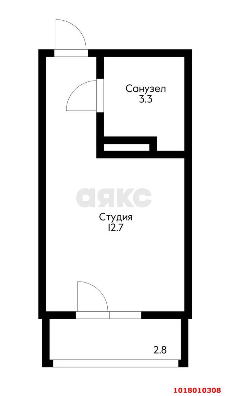Фото №13: Студия <span class="whitespace-nowrap">16 м²</span>, <span class="whitespace-nowrap">15/24 эт.</span> - Краснодар, Карасунский внутригородской округ, жилой комплекс На Магистральной, мкр. Камвольно-суконный Комбинат, ул. Магистральная, 11к2
