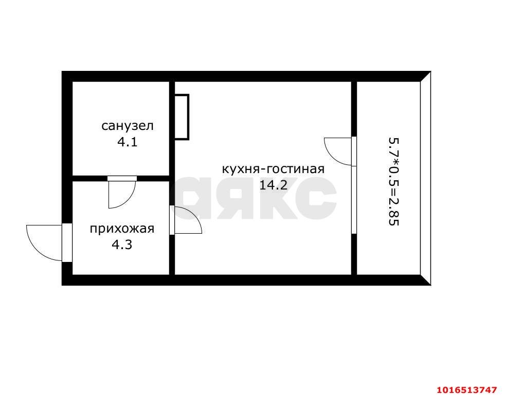 Фото №15: Студия <span class="whitespace-nowrap">28 м²</span>, <span class="whitespace-nowrap">2/4 эт.</span> - Краснодар, Прикубанский внутригородской округ, мкр. Новая Елизаветка, ул. имени Фёдора Елисеева, 9