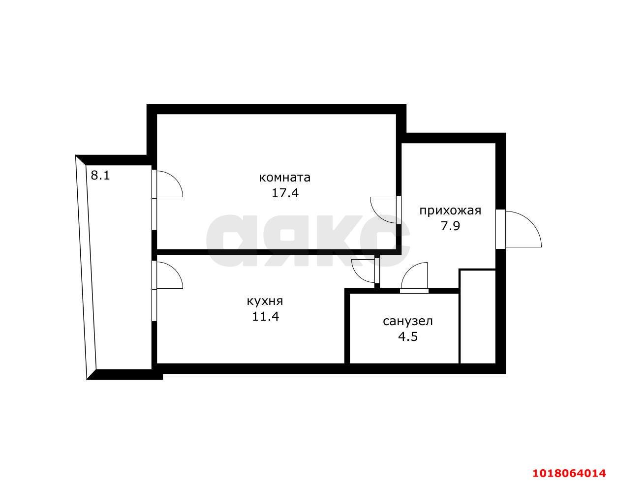 Фото №4: 1-комнатная квартира <span class="whitespace-nowrap">45 м²</span>, <span class="whitespace-nowrap">11/25 эт.</span> - Краснодар, Карасунский внутригородской округ, Хлопчато-бумажный Комбинат, мкр. жилой комплекс Элегант, ул. Старокубанская, 137/1