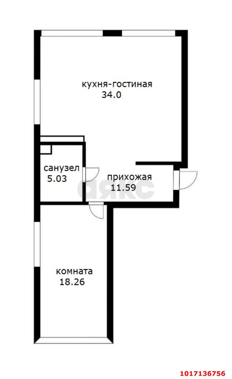 Фото №12: 2-комнатная квартира <span class="whitespace-nowrap">62 м²</span>, <span class="whitespace-nowrap">21/22 эт.</span> - Краснодар, Центральный внутригородской округ, мкр. Черёмушки, ул. Обрывная, 132/1к7