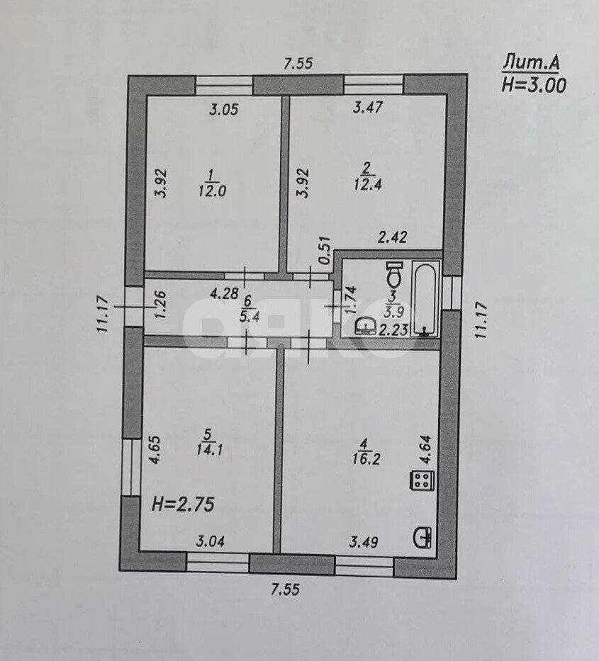 Фото №26: Дом <span class="whitespace-nowrap">64 м²</span> <span class="whitespace-nowrap">+ 4 сот.</span>, <span class="whitespace-nowrap">1 эт.</span> - Гостагаевская, пер. Крутой