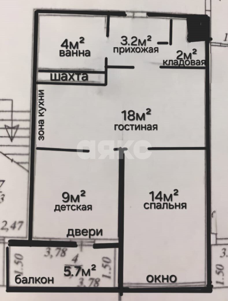 Фото №17: 2-комнатная квартира <span class="whitespace-nowrap">50 м²</span>, <span class="whitespace-nowrap">2/6 эт.</span> - Геленджик, Толстый Мыс, мкр. ЖК Черноморский-2, ул. Крымская, 22к14