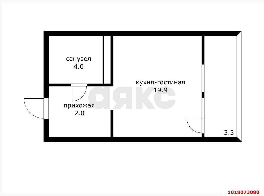 Фото №14: Студия <span class="whitespace-nowrap">22 м²</span>, <span class="whitespace-nowrap">7/23 эт.</span> - Краснодар, Карасунский внутригородской округ, жилой комплекс На Магистральной, мкр. Камвольно-суконный Комбинат, ул. Магистральная, 11к3