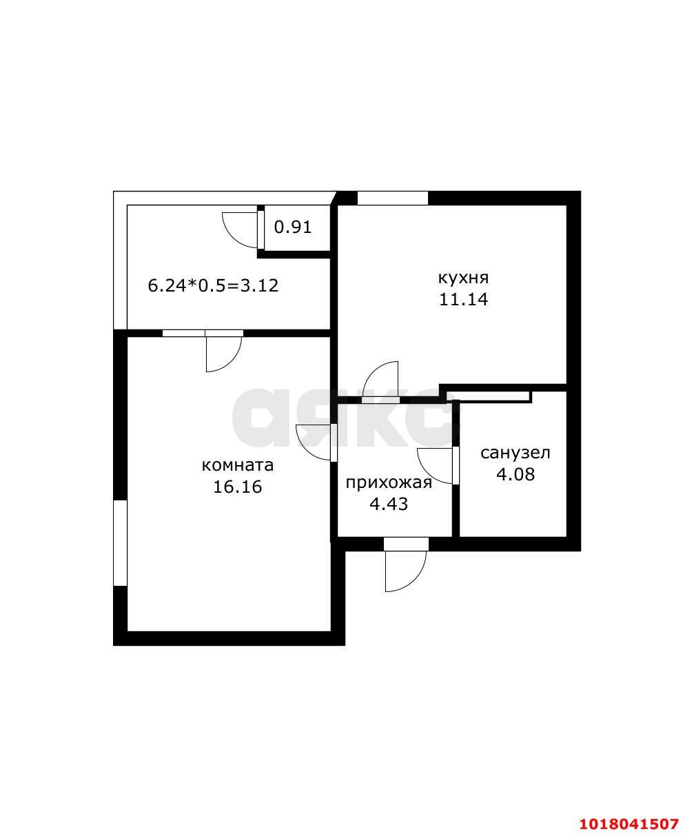 Фото №2: 1-комнатная квартира <span class="whitespace-nowrap">42 м²</span>, <span class="whitespace-nowrap">8/11 эт.</span> - Краснодар, Прикубанский внутригородской округ, мкр. Образцово, ул. Штурвальная, 10