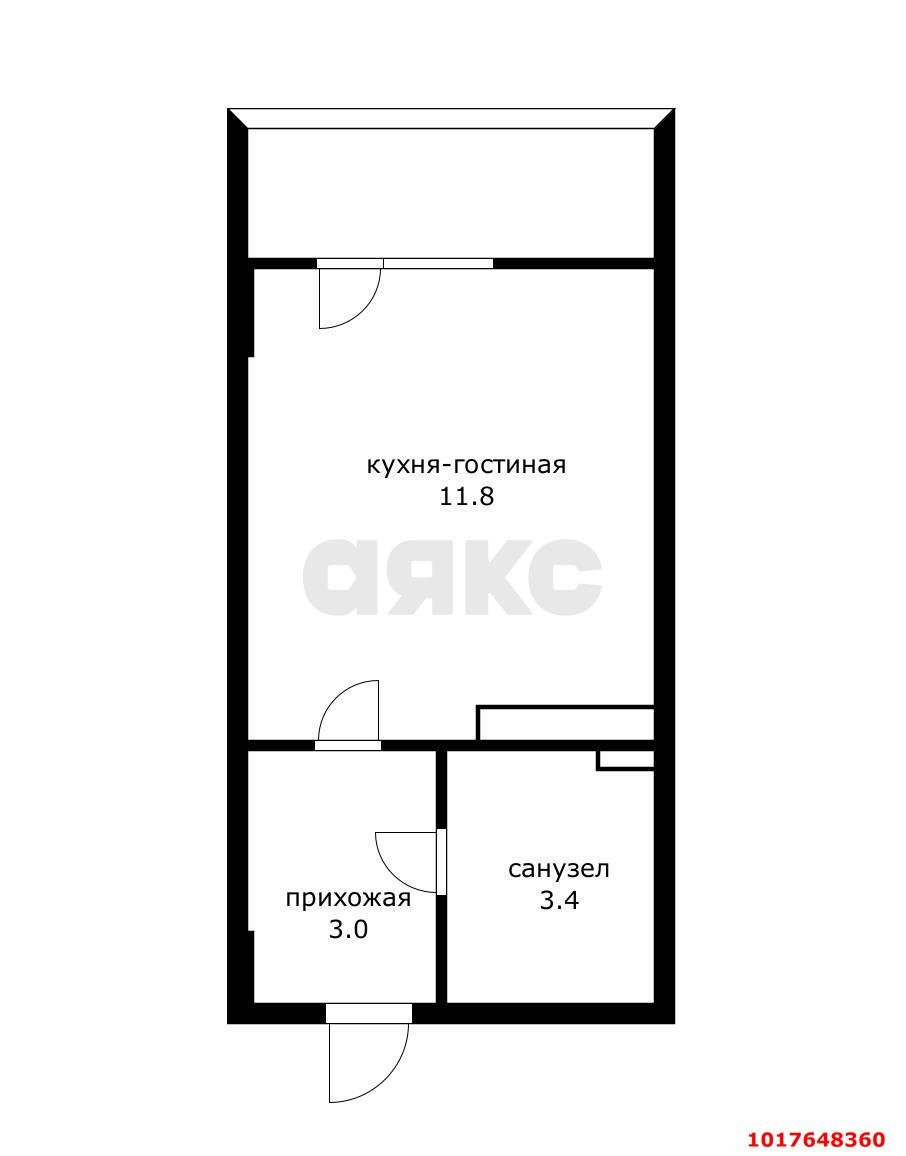 Фото №7: Студия <span class="whitespace-nowrap">22 м²</span>, <span class="whitespace-nowrap">2/5 эт.</span> - Краснодар, Прикубанский внутригородской округ, мкр. ЖК Подсолнухи, ул. Сахалинская, 15к2