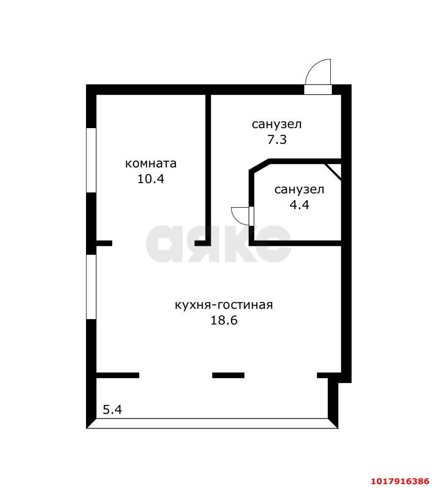 Фото №12: 1-комнатная квартира <span class="whitespace-nowrap">40 м²</span>, <span class="whitespace-nowrap">2/4 эт.</span> - Краснодар, Прикубанский внутригородской округ, мкр. Фестивальный, ул. Анисовая, 39