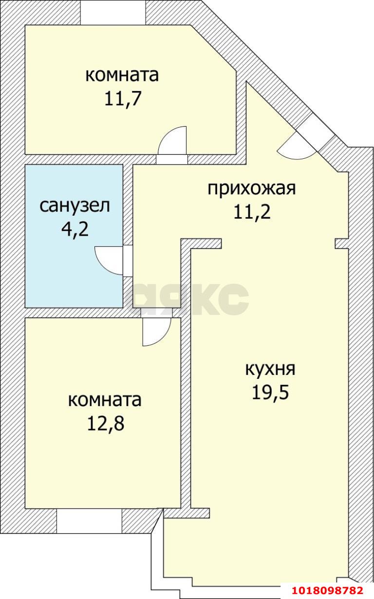 Фото №14: 2-комнатная квартира <span class="whitespace-nowrap">63 м²</span>, <span class="whitespace-nowrap">18/19 эт.</span> - Краснодар, Прикубанский внутригородской округ, мкр. Горхутор, ул. Агрономическая, 2/5к1