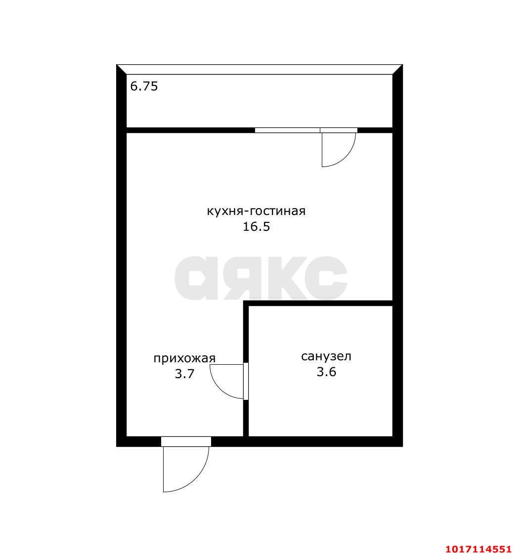 Фото №5: Студия <span class="whitespace-nowrap">24 м²</span>, <span class="whitespace-nowrap">1/9 эт.</span> - Краснодар, Прикубанский внутригородской округ, мкр. жилой комплекс Южане, ул. Даниила Смоляна, 65к1