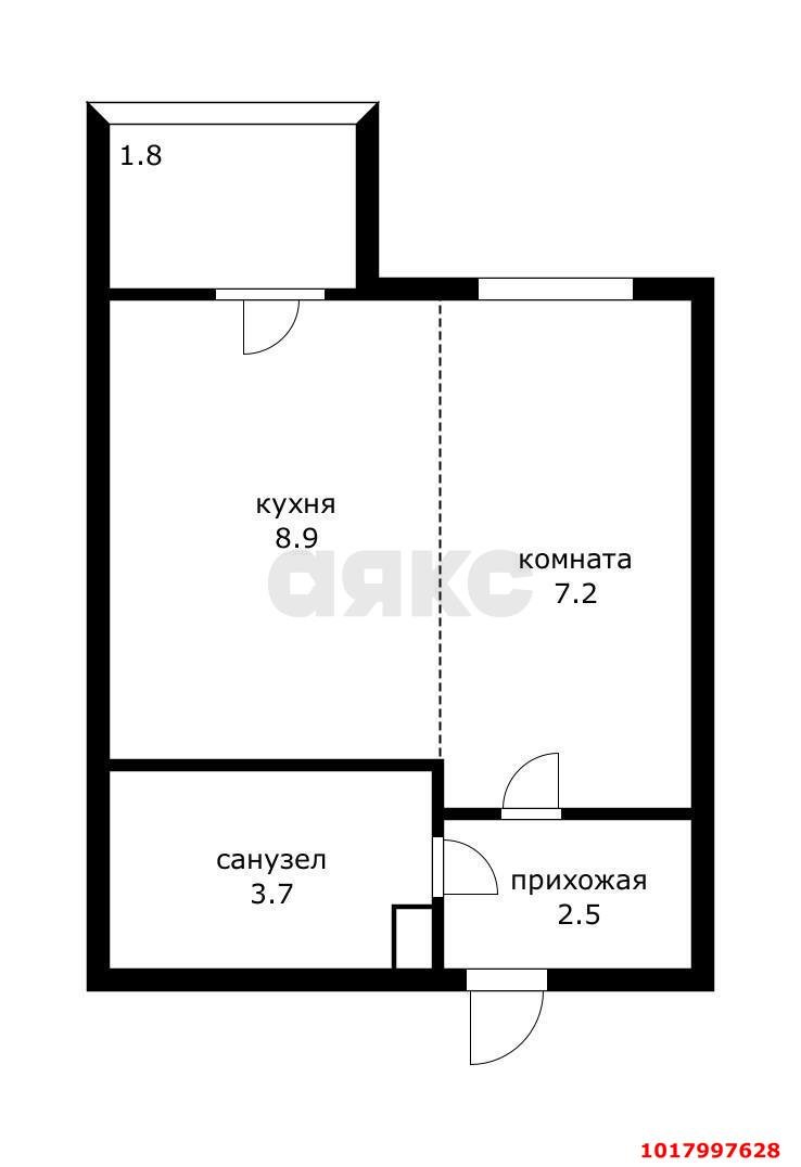 Фото №11: Студия <span class="whitespace-nowrap">23 м²</span>, <span class="whitespace-nowrap">2/5 эт.</span> - Берёзовый, Прикубанский внутригородской округ, Прогресс, мкр. жилой комплекс Прогресс, ул. имени Туполева А.Н., 1