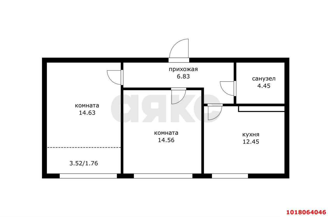 Фото №3: 2-комнатная квартира <span class="whitespace-nowrap">56 м²</span>, <span class="whitespace-nowrap">11/24 эт.</span> - Краснодар, Центральный внутригородской округ, мкр. Черёмушки, ул. Обрывная, 132/1к8