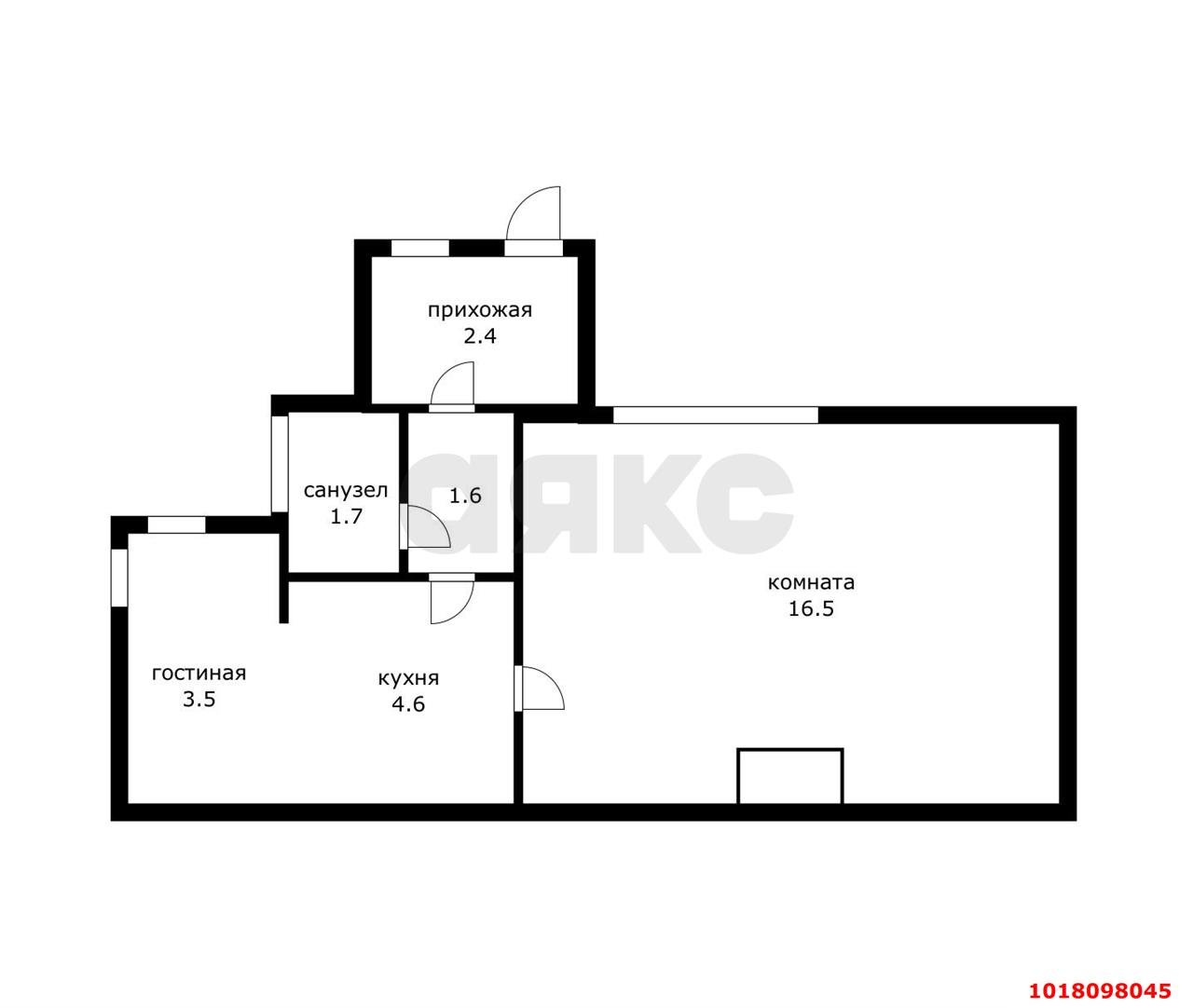 Фото №8: 1-комнатная квартира <span class="whitespace-nowrap">30 м²</span>, <span class="whitespace-nowrap">1/1 эт.</span> - Краснодар, Западный внутригородской округ, мкр. Центральный, ул. Горького, 97