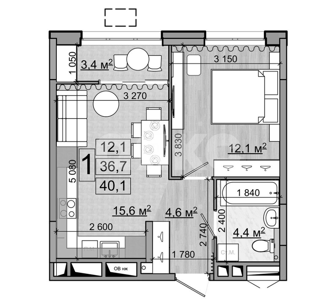 Фото №2: 2-комнатная квартира <span class="whitespace-nowrap">40 м²</span>, <span class="whitespace-nowrap">17/18 эт.</span> - Жуковский, мкр. жилой комплекс Гранд Комфорт