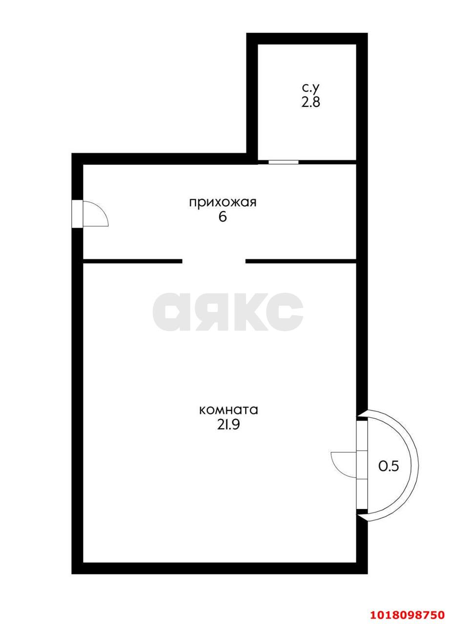 Фото №9: Студия <span class="whitespace-nowrap">30 м²</span>, <span class="whitespace-nowrap">7/7 эт.</span> - Российский, Прикубанский внутригородской округ, мкр. ЖК Лучистый, ул. Шевкунова, 5