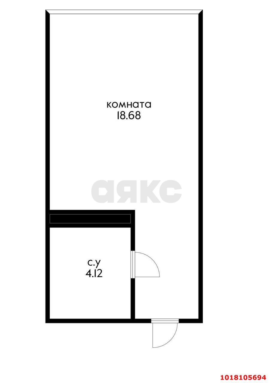 Фото №18: Студия <span class="whitespace-nowrap">23 м²</span>, <span class="whitespace-nowrap">5/24 эт.</span> - Краснодар, Центральный внутригородской округ, мкр. Черёмушки, ул. Обрывная, 132/1к8