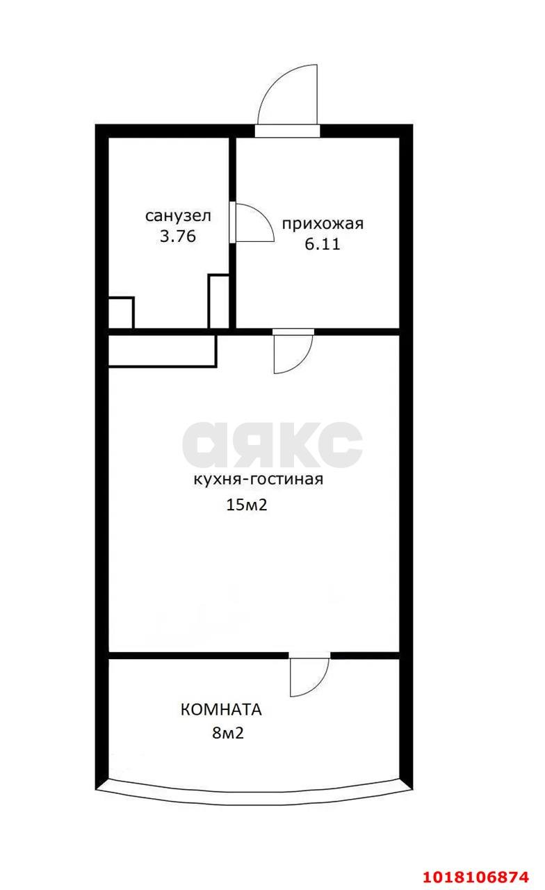 Фото №14: 1-комнатная квартира <span class="whitespace-nowrap">33 м²</span>, <span class="whitespace-nowrap">7/17 эт.</span> - Краснодар, Прикубанский внутригородской округ, Фестивальный, мкр. Солнечный, ул. имени Симиренко, 71к1