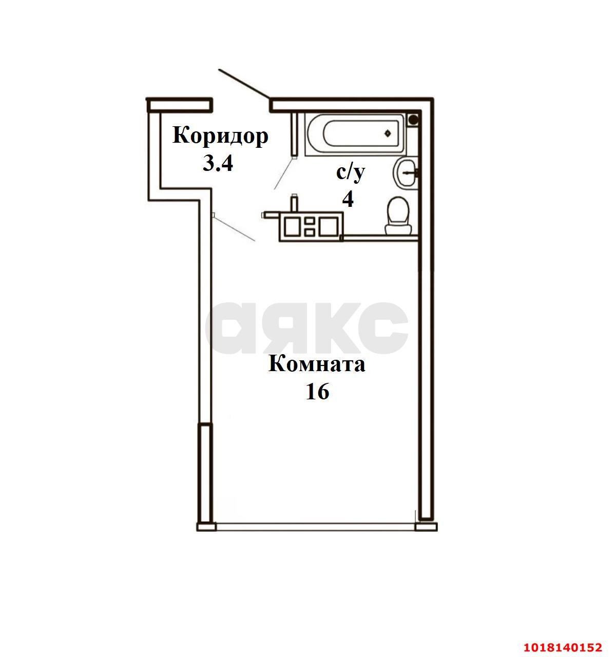 Фото №5: Студия <span class="whitespace-nowrap">24 м²</span>, <span class="whitespace-nowrap">6/16 эт.</span> - Краснодар, Прикубанский внутригородской округ, мкр. жилой комплекс Самолёт, ул. Западный Обход, 39/2к4
