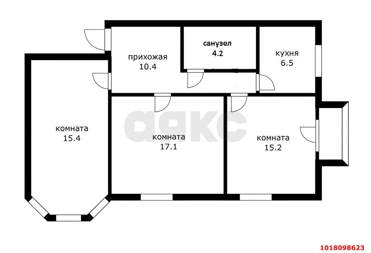 Фото №17: 3-комнатная квартира <span class="whitespace-nowrap">70 м²</span>, <span class="whitespace-nowrap">2/3 эт.</span> - Краснодар, Карасунский внутригородской округ, ж/м Пашковский, ул. Кутовая, 6