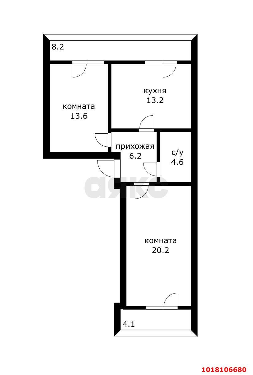 Фото №8: 2-комнатная квартира <span class="whitespace-nowrap">64 м²</span>, <span class="whitespace-nowrap">6/6 эт.</span> - Новая Адыгея, мкр. ЖК Виноград 2, ул. Бжегокайская, 25/1к8
