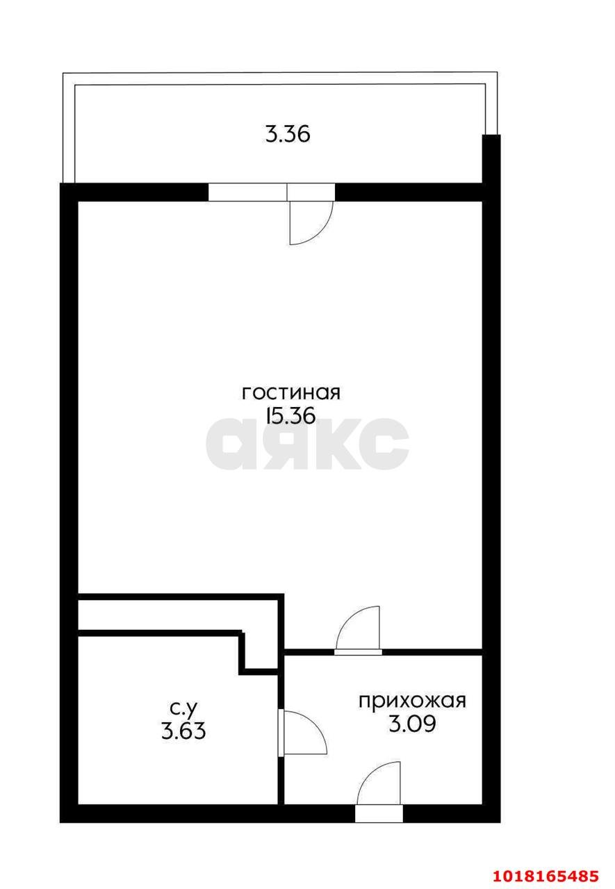 Фото №13: Студия <span class="whitespace-nowrap">26 м²</span>, <span class="whitespace-nowrap">2/9 эт.</span> - Краснодар, Прикубанский внутригородской округ, мкр. жилой комплекс Облака, ул. имени Генерала Корнилова, 9к2