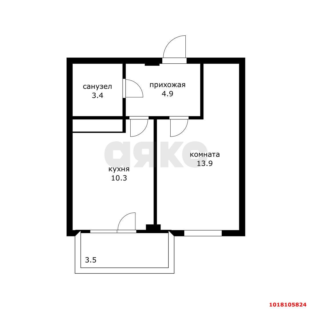 Фото №10: 1-комнатная квартира <span class="whitespace-nowrap">35 м²</span>, <span class="whitespace-nowrap">9/10 эт.</span> - Краснодар, Прикубанский внутригородской округ, Музыкальный, мкр. ЖК Инсити, ул. Российская, 267/3к1