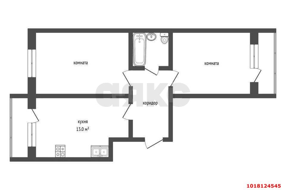 Фото №8: 2-комнатная квартира <span class="whitespace-nowrap">54 м²</span>, <span class="whitespace-nowrap">6/9 эт.</span> - Краснодар, Прикубанский внутригородской округ, ЖК Рада, мкр. Музыкальный, ул. имени С.В. Рахманинова, 36