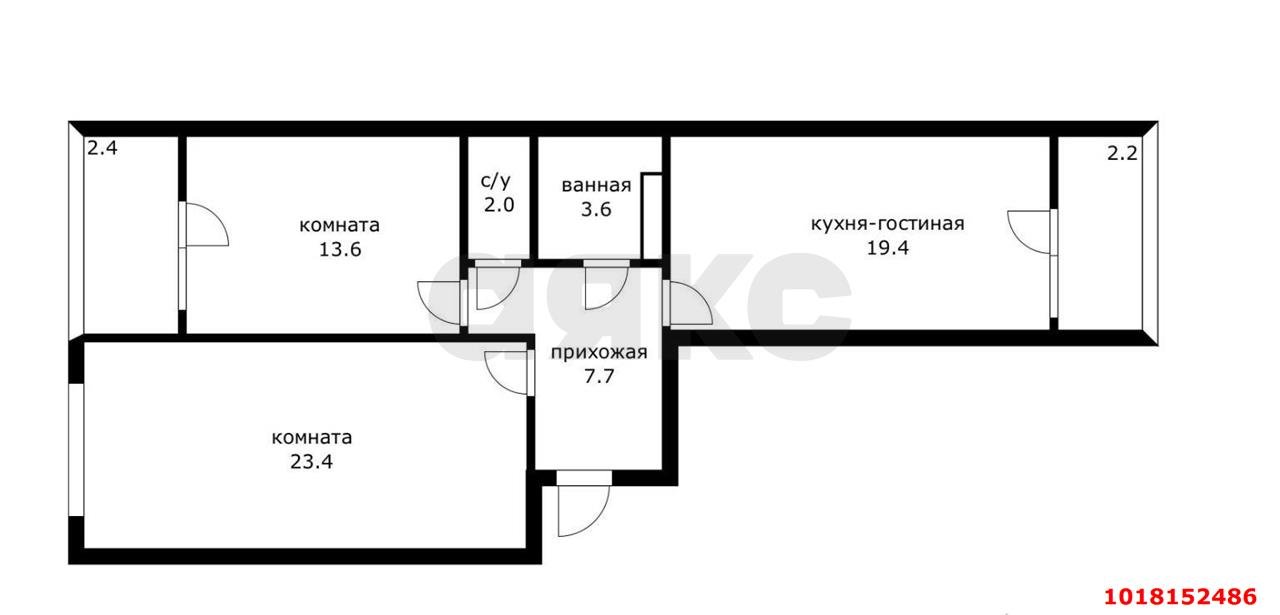 Фото №15: 2-комнатная квартира <span class="whitespace-nowrap">78 м²</span>, <span class="whitespace-nowrap">11/24 эт.</span> - Краснодар, Карасунский внутригородской округ, мкр. ЖК Сказка Град, ул. имени В.Н. Мачуги, 166Бк1