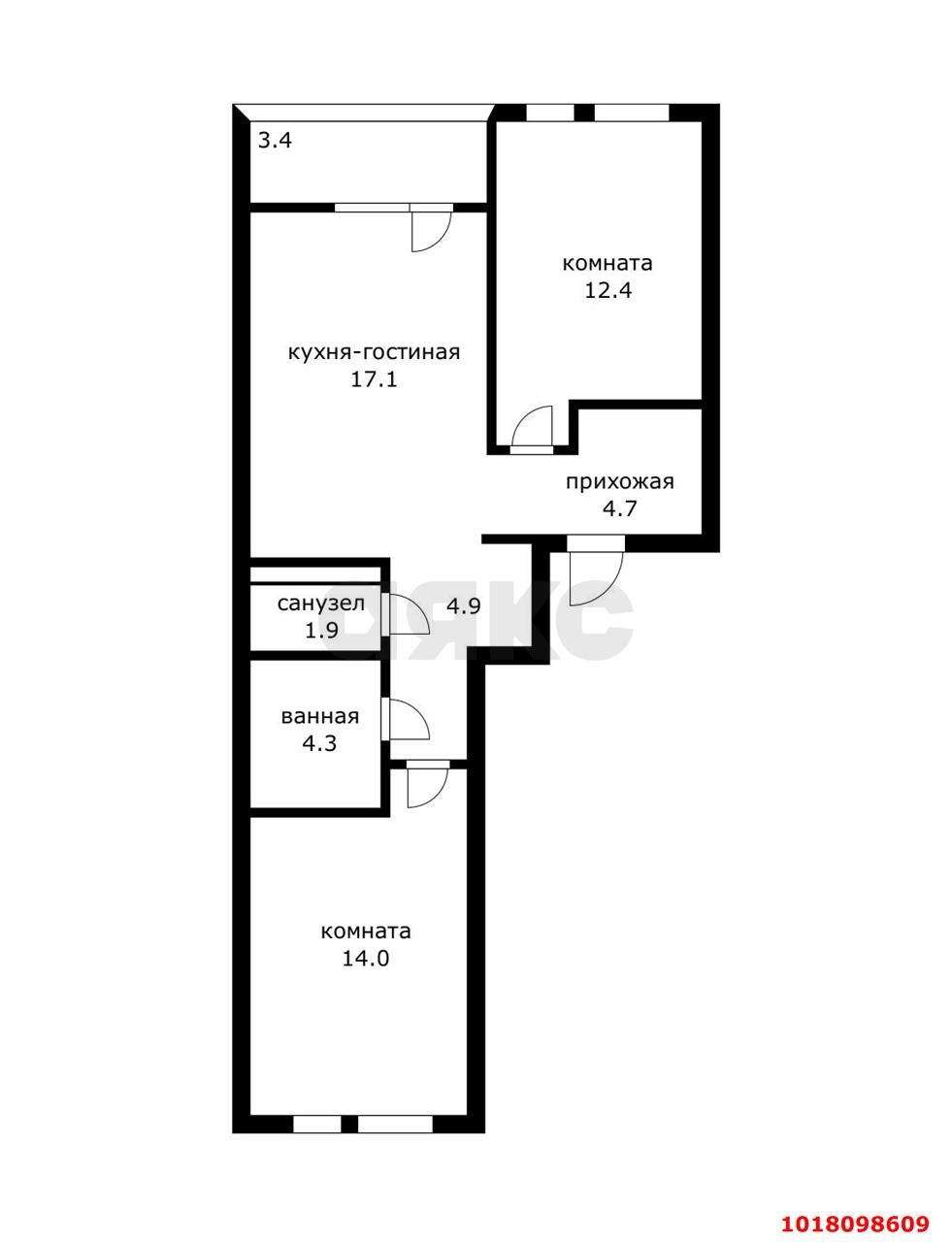 Фото №5: 2-комнатная квартира <span class="whitespace-nowrap">65 м²</span>, <span class="whitespace-nowrap">9/9 эт.</span> - Краснодар, Прикубанский внутригородской округ, мкр. культурный квартал Эрмитаж, ул. им. Мурата Ахеджака, 20