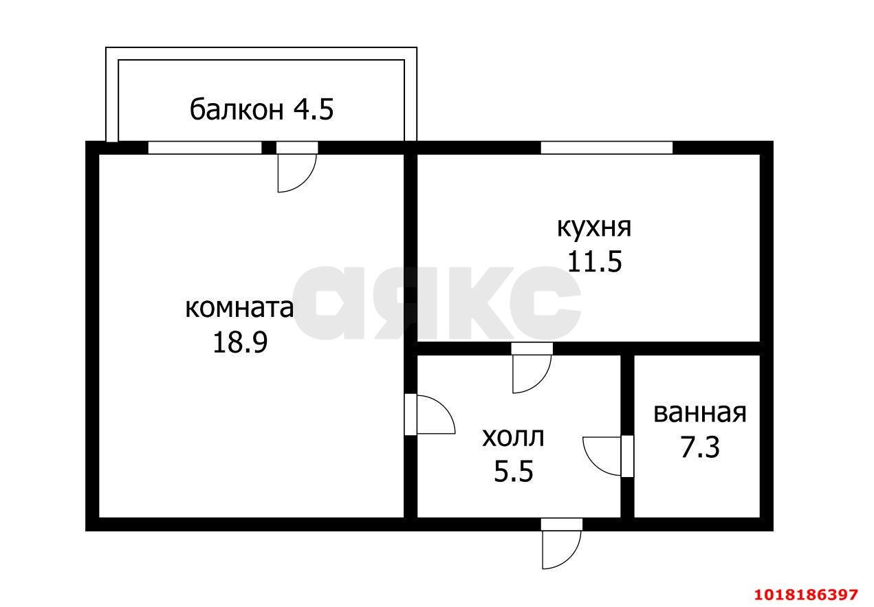 Фото №21: 1-комнатная квартира <span class="whitespace-nowrap">43 м²</span>, <span class="whitespace-nowrap">3/5 эт.</span> - Краснодар, Прикубанский внутригородской округ, мкр. Музыкальный, ул. имени Сергея Есенина, 112