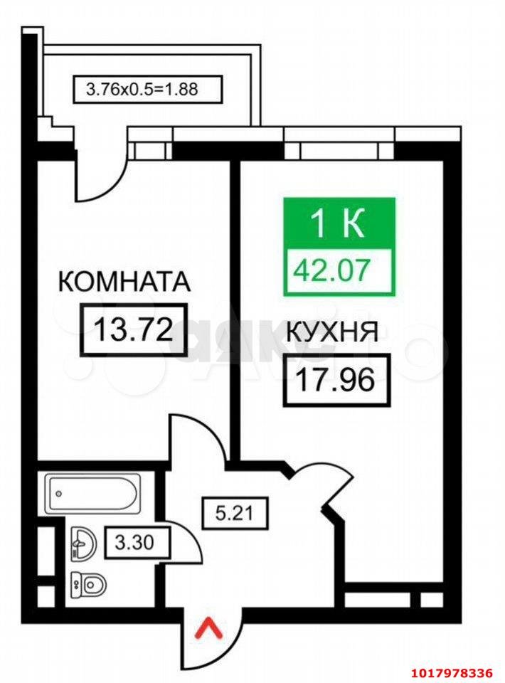 Фото №15: 1-комнатная квартира <span class="whitespace-nowrap">48 м²</span>, <span class="whitespace-nowrap">13/25 эт.</span> - Краснодар, Карасунский внутригородской округ, ж/м Пашковский, ул. Бородинская, 156/2