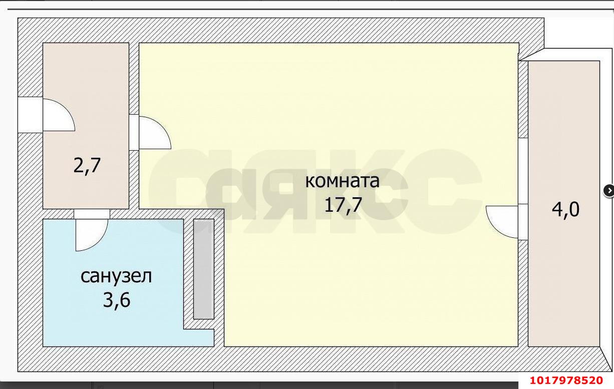 Фото №18: Студия <span class="whitespace-nowrap">26 м²</span>, <span class="whitespace-nowrap">5/24 эт.</span> - Краснодар, Прикубанский внутригородской округ, мкр. Парк Победы, ул. Героя Пешкова, 14к3